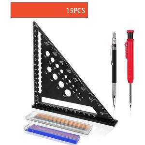 Tonchean - Woodworking Triangle Ruler, Carpenter Triangle Ruler - Aluminum Alloy Square High Precision Aluminum Alloy Triangle Ruler Protractor, Tonchean - Woodworking Triangle Ruler, Carpenter Triangle Ruler - Aluminum Alloy Square High Precision Aluminum Alloy Triangle Ruler Protractor,