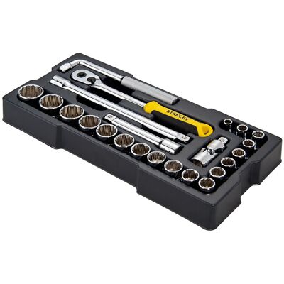 Stanley - STMT1-74726 1/2in Drive 12 Point Metric Socket Module 23 Piece STA174726 Stanley - STMT1-74726 1/2in Drive 12 Point Metric Socket Module 23 Piece STA174726