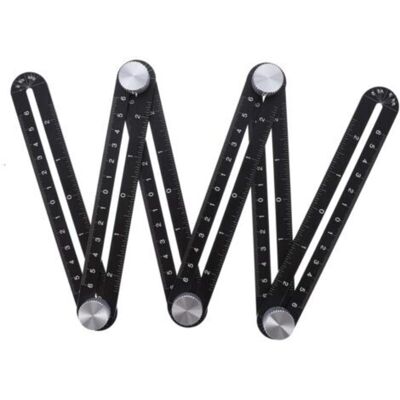 MCBOSON 1 Pc Folding Tile Ruler, Six-fold Template Tool for Tile Opening Hole, Tile Hole Opener, Aluminum Alloy and Plastic MCBOSON 1 Pc Folding Tile Ruler, Six-fold Template Tool for Tile Opening Hole, Tile Hole Opener, Aluminum Alloy and Plastic