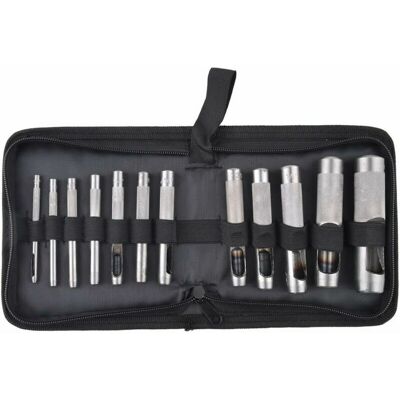 Niceone - Jeu De 12 pcs Poinçon Creux Outil de Coupe Perforateur de Cuir Robuste avec Trousse à Fermeture Éclair pour Ceinture, Caoutchouc, Carte, Niceone - Jeu De 12 pcs Poinçon Creux Outil de Coupe Perforateur de Cuir Robuste avec Trousse à Fermeture Éclair pour Ceinture, Caoutchouc, Carte,