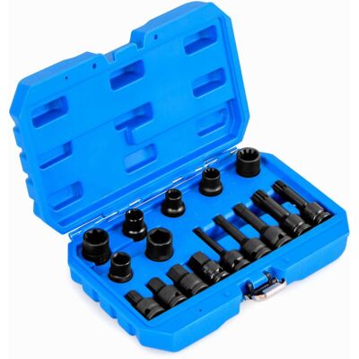Costway - 16pcs Impact Brake Caliper Socket Set 1/2" Drive Wrench Brake Tool Kit-Blue Costway - 16pcs Impact Brake Caliper Socket Set 1/2" Drive Wrench Brake Tool Kit-Blue