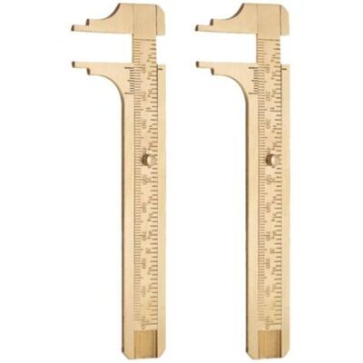 MCBOSON 2 Pieces Measuring Tools, Pocket Caliper, Brass Ruler, Sliding Brass Caliper, Portable Caliper, Suitable for Men MCBOSON 2 Pieces Measuring Tools, Pocket Caliper, Brass Ruler, Sliding Brass Caliper, Portable Caliper, Suitable for Men