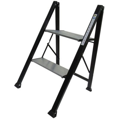 SECUREFIX DIRECT 2 Step Folding Ladder Stool 150KG (Two Tread Lightweight Slimline Aluminium Kitchen Home) SECUREFIX DIRECT 2 Step Folding Ladder Stool 150KG (Two Tread Lightweight Slimline Aluminium Kitchen Home)
