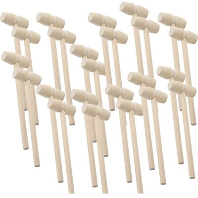 IKODM 24 Pieces Mini Wooden Hammer Crab Lobster Mallets Hammering Kids Toy Seafood Shell Crack Hammer for Chocolate Craft Making Tool IKODM 24 Pieces Mini Wooden Hammer Crab Lobster Mallets Hammering Kids Toy Seafood Shell Crack Hammer for Chocolate Craft Making Tool