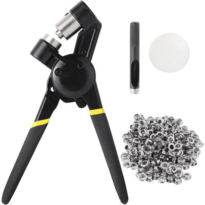 TINOR 3/8 Inch Grommet Tool Kit, Hand Punch Pliers - Type Manual Grommet Machine with 500 Pcs Grommets TINOR 3/8 Inch Grommet Tool Kit, Hand Punch Pliers - Type Manual Grommet Machine with 500 Pcs Grommets