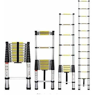 BRIEFNESS 5 Meter Heavy Duty Multi-Purpose Aluminum Telescopic Extension Ladder - Lightweight Portable Multi-Purpose Extendable Steps BRIEFNESS 5 Meter Heavy Duty Multi-Purpose Aluminum Telescopic Extension Ladder - Lightweight Portable Multi-Purpose Extendable Steps
