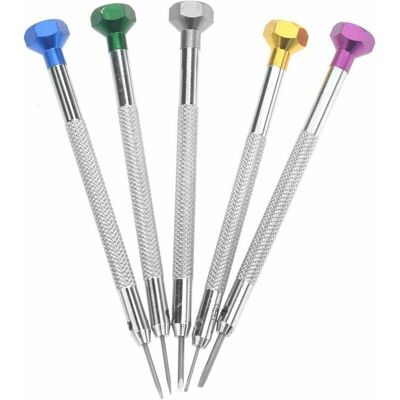 Hoopzi - 5 precision screwdrivers - Slotted flat blade - Watchmaker repair tools - 0.8 to 1.6 mm Hoopzi - 5 precision screwdrivers - Slotted flat blade - Watchmaker repair tools - 0.8 to 1.6 mm