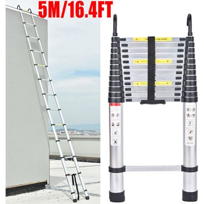 BRIEFNESS 5M Step Ladder Multi-Purpose Aluminium Telescopic Ladder Extendable Extendable Steps Ladders 150KG BRIEFNESS 5M Step Ladder Multi-Purpose Aluminium Telescopic Ladder Extendable Extendable Steps Ladders 150KG