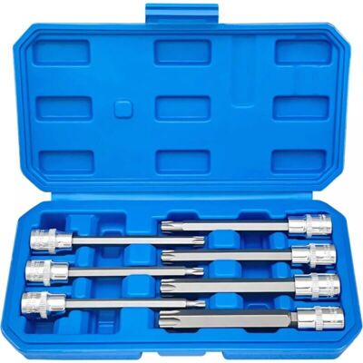CYSLMUK 7-Piece 3/8' Drive Socket Set, T25, T30, T40, T45, T50, T55, and T60 110mm Sockets (with Box) CYSLMUK 7-Piece 3/8' Drive Socket Set, T25, T30, T40, T45, T50, T55, and T60 110mm Sockets (with Box)
