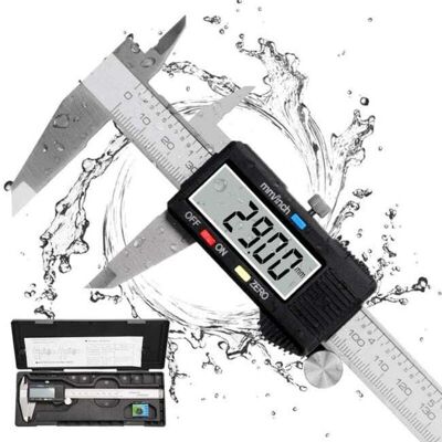 Linghhang - Vernier Caliper,Digital Vernier Caliper 150mm Stainless Steel Large lcd Display Adjustable Accuracy 0.01mm,mm/inch conversion,Splash Linghhang - Vernier Caliper,Digital Vernier Caliper 150mm Stainless Steel Large lcd Display Adjustable Accuracy 0.01mm,mm/inch conversion,Splash