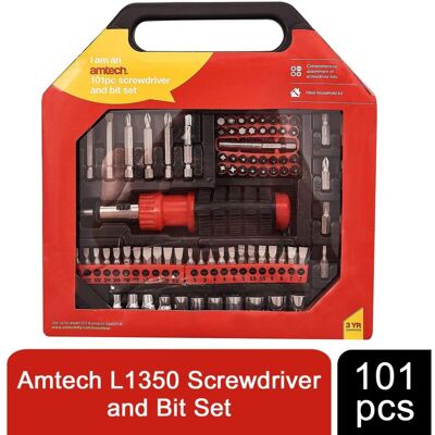 Amtech Screwdriver and Bit Set - 101 Pieces Amtech Screwdriver and Bit Set - 101 Pieces