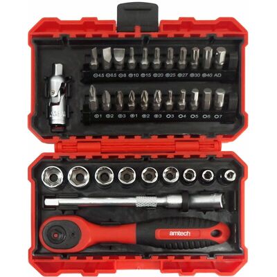AM-TECH 35 Piece �' Drive Metric Socket Set - I0227 AM-TECH 35 Piece �' Drive Metric Socket Set - I0227