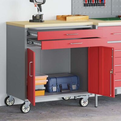 vidaXL Tool Chest - 25mm Steel, Gray, Ball Bearing Drawers vidaXL Tool Chest - 25mm Steel, Gray, Ball Bearing Drawers