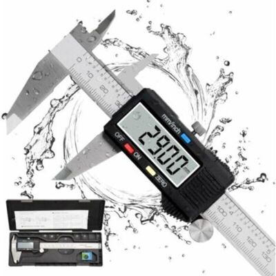MCBOSON Caliper, Digital Caliper 150mm Stainless Steel with Large LCD Screen, Adjustable Precision 0.01mm, mm/inch Conversion, Splash-Resistant, for Home and MCBOSON Caliper, Digital Caliper 150mm Stainless Steel with Large LCD Screen, Adjustable Precision 0.01mm, mm/inch Conversion, Splash-Resistant, for Home and