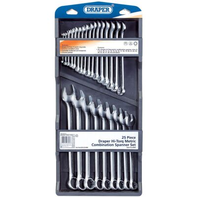 Draper Tools - Draper Draper Hi-Torq&174 Metric Combination Spanner Set (25 Piece) (26696) Draper Tools - Draper Draper Hi-Torq&174 Metric Combination Spanner Set (25 Piece) (26696)