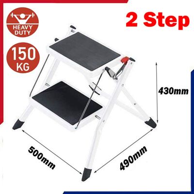 BRIEFNESS 2-Step Folding Ladder Stepladder, Portable Ladder with Non-Slip Feet, Collapsible for Compact Storage, Lightweight Steps, Strong Steel Structure with BRIEFNESS 2-Step Folding Ladder Stepladder, Portable Ladder with Non-Slip Feet, Collapsible for Compact Storage, Lightweight Steps, Strong Steel Structure with