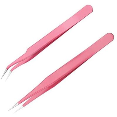 WDDNAOT Eyelash Extension Tweezers, 2 Pcs Stainless Steel Eyelash Extension Tweezers Straight & Curved Tip Eyelash Tweezers Tweezers Nippers For Eyelash WDDNAOT Eyelash Extension Tweezers, 2 Pcs Stainless Steel Eyelash Extension Tweezers Straight & Curved Tip Eyelash Tweezers Tweezers Nippers For Eyelash