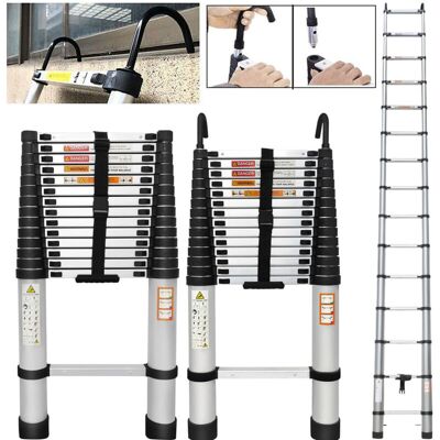Briefness - Heavy Duty Folding Portable Telescopic Ladder Extendable Steps & Roof Hook diy Briefness - Heavy Duty Folding Portable Telescopic Ladder Extendable Steps & Roof Hook diy