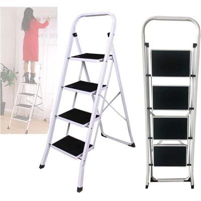 DAYPLUS Heavy Duty Step Stool – 150KG Max Capacity – Safety Folding Design – 4 Step Ladder DAYPLUS Heavy Duty Step Stool – 150KG Max Capacity – Safety Folding Design – 4 Step Ladder