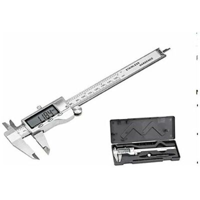 Litzee - 150 mm Digital caliper vernier caliper, large lcd display adjustable precision with spare battery and screwdriver Litzee - 150 mm Digital caliper vernier caliper, large lcd display adjustable precision with spare battery and screwdriver