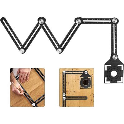 BEIJIYI Multi-angle measuring ruler, aluminum alloy angle template tool, six-sided folding ruler and ceramic tile punch locator for DIY BEIJIYI Multi-angle measuring ruler, aluminum alloy angle template tool, six-sided folding ruler and ceramic tile punch locator for DIY