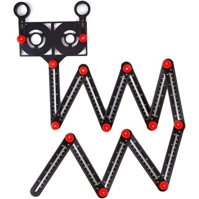 SNQ Multi-angle measuring ruler with positioning hole, 12-sided adjustable measuring template made of aluminum alloy, multi-angle template tool, folding SNQ Multi-angle measuring ruler with positioning hole, 12-sided adjustable measuring template made of aluminum alloy, multi-angle template tool, folding