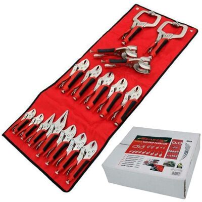 Neilsen - 16pc Soft Grip Mole Vice Plier Set Welding Long Nose Locking c Clamp Neilsen - 16pc Soft Grip Mole Vice Plier Set Welding Long Nose Locking c Clamp