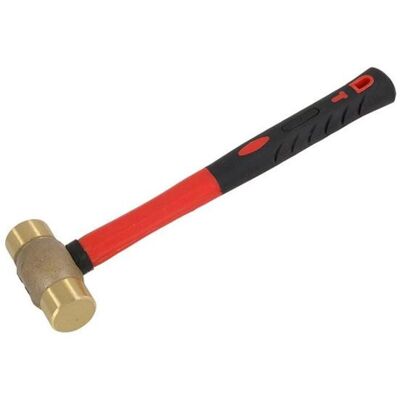 Neilsen 1lb Copper Non Sparking Hammer Rubber Grip Fibreglass Shaft Neilsen 1lb Copper Non Sparking Hammer Rubber Grip Fibreglass Shaft