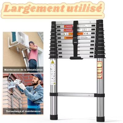 DAYPLUS 3.2-meter Multifunctional Folding Telescopic Ladder In Stainless Steel, Domestic Straight Telescopic Ladder DAYPLUS 3.2-meter Multifunctional Folding Telescopic Ladder In Stainless Steel, Domestic Straight Telescopic Ladder