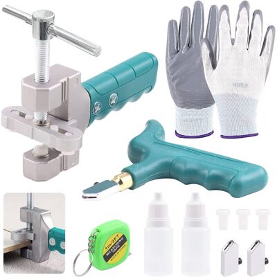 OEM 11-piece Glass Tile Cutting Tool Kit With 2-in-1 Portable Hard Alloy Tile Opener, Blades, Pads, And Professional Ceramic Glass Breaking Pliers OEM 11-piece Glass Tile Cutting Tool Kit With 2-in-1 Portable Hard Alloy Tile Opener, Blades, Pads, And Professional Ceramic Glass Breaking Pliers
