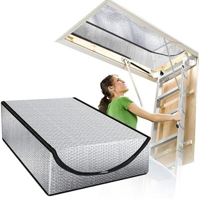 BEXTSRACK Insulation Cover For Attic Ladder 25 × 54 × 11 Inches – Zipper Protector For Loft Ladder, Heat, Cold, Moisture, And Dust Resistant BEXTSRACK Insulation Cover For Attic Ladder 25 × 54 × 11 Inches – Zipper Protector For Loft Ladder, Heat, Cold, Moisture, And Dust Resistant