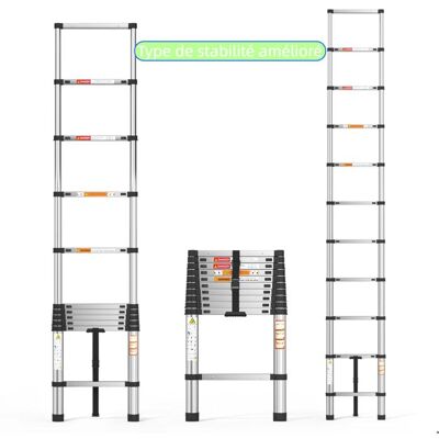 DAYPLUS 3.2-meter Telescopic Ladder, Multifunctional Folding Telescopic Ladder Made Of Stainless Steel DAYPLUS 3.2-meter Telescopic Ladder, Multifunctional Folding Telescopic Ladder Made Of Stainless Steel