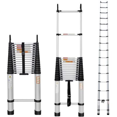 DAYPLUS Straight Aluminum Ladder 6.2m With Hooks, 15 Steps, Load Capacity 150kg, Silver Color. DAYPLUS Straight Aluminum Ladder 6.2m With Hooks, 15 Steps, Load Capacity 150kg, Silver Color.