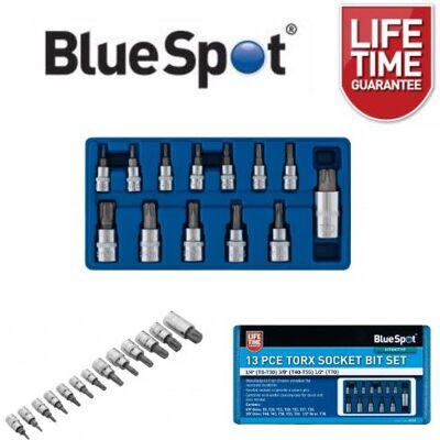 BlueSpot 01503 13 Piece Torx Socket Bit Set - Socket Bit Set BlueSpot 01503 13 Piece Torx Socket Bit Set - Socket Bit Set