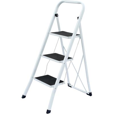 Oypla - Foldable 3 Step Ladder Stepladder Non Slip Tread Safety Steel Oypla - Foldable 3 Step Ladder Stepladder Non Slip Tread Safety Steel