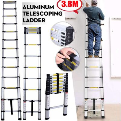 DAYPLUS Portable Telescopic Ladder 3.8M(12.5FT) Extendable Ladder Heavy Duty Climb Tool DAYPLUS Portable Telescopic Ladder 3.8M(12.5FT) Extendable Ladder Heavy Duty Climb Tool