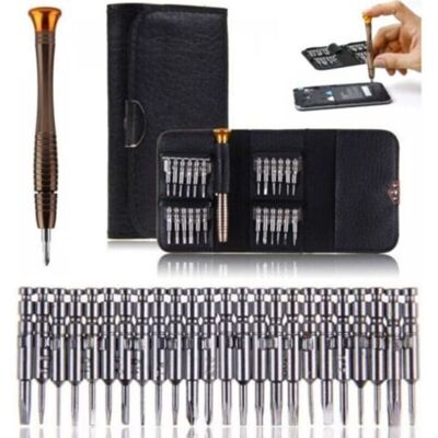 MCBOSON Precision Screwdriver Mini 25 in 1 Screwdriver Kit Repair Tools for, Portable Laptop, Watch, Jewelry, Toys, Glasses etc Set with Leather Case MCBOSON Precision Screwdriver Mini 25 in 1 Screwdriver Kit Repair Tools for, Portable Laptop, Watch, Jewelry, Toys, Glasses etc Set with Leather Case