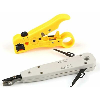 Hoopzi - Punch Tool, Wire Stripping Tool Cable Stripping Tool Wire Stripping Tool for utp Cat5 Cat6 Flat or Round Coaxial Coaxial Wire Stripper Hoopzi - Punch Tool, Wire Stripping Tool Cable Stripping Tool Wire Stripping Tool for utp Cat5 Cat6 Flat or Round Coaxial Coaxial Wire Stripper