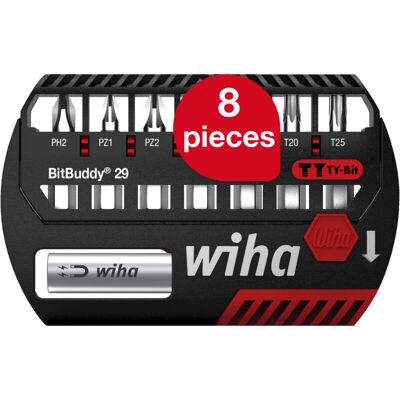 Wiha BitBuddy bit set, 8 pcs. i ty bit 29 mm i ph, pz, torx 1/4' C6.3 i ph,pz, i Accessories for screwing applications i Suitable for Impact screwdrivers Wiha BitBuddy bit set, 8 pcs. i ty bit 29 mm i ph, pz, torx 1/4' C6.3 i ph,pz, i Accessories for screwing applications i Suitable for Impact screwdrivers