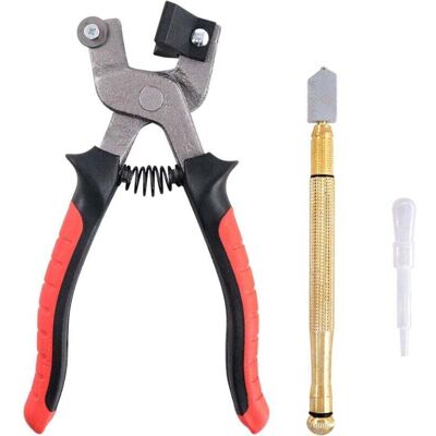 TEHTUY Set of 3 glass cutting tools, including tile cutters and a 3-18mm glass knife with a powered pencil-shaped handle TEHTUY Set of 3 glass cutting tools, including tile cutters and a 3-18mm glass knife with a powered pencil-shaped handle