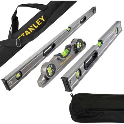 Stanley - 1200mm 600mm 250mm Fatmax Box Beam Levels with Fatmax 1800mm Level Bag Stanley - 1200mm 600mm 250mm Fatmax Box Beam Levels with Fatmax 1800mm Level Bag