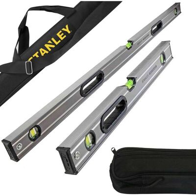 Stanley - 1200mm 600mm Fatmax Box Beam Levels with Fatmax Padded 1800mm Level Bag Stanley - 1200mm 600mm Fatmax Box Beam Levels with Fatmax Padded 1800mm Level Bag