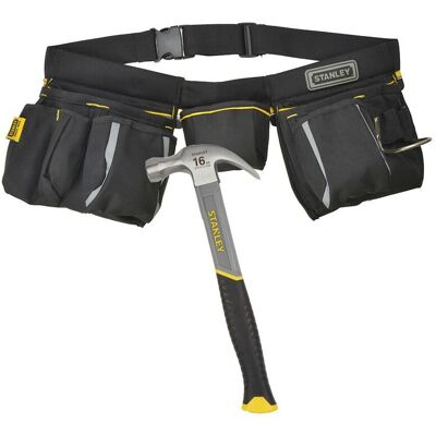 Stanley - Tool Apron Multi Pouch And 16oz Claw Hammer Sta196178 1-96-178 Stanley - Tool Apron Multi Pouch And 16oz Claw Hammer Sta196178 1-96-178