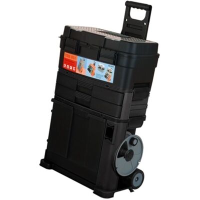 SwitZer Workshop Stackable Rolling Tool Box 3 in 1 With Tilting Bin Toolbox Pull Handle SwitZer Workshop Stackable Rolling Tool Box 3 in 1 With Tilting Bin Toolbox Pull Handle