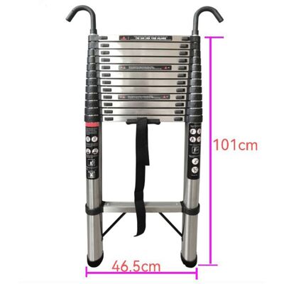 DAYPLUS Telescopic Folding Ladder 5M Multi Purpose Collapsible Concertina Loft Ladders Heavy Duty Sturdy Stainless Steel Straight Ladder with Detachable DAYPLUS Telescopic Folding Ladder 5M Multi Purpose Collapsible Concertina Loft Ladders Heavy Duty Sturdy Stainless Steel Straight Ladder with Detachable
