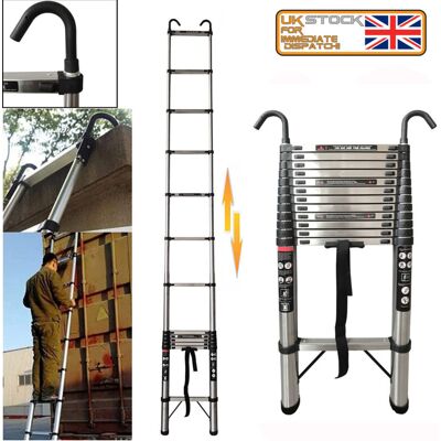 DAYPLUS Telescopic Ladder 5M Multi-Purpose Folding Ladder w/ Hooks Max Load 150kg, EN131 DAYPLUS Telescopic Ladder 5M Multi-Purpose Folding Ladder w/ Hooks Max Load 150kg, EN131