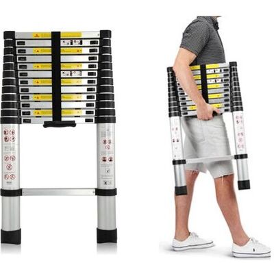 BRIEFNESS Telescoping Ladder, Portable Telescopic Extension 3.8M Tall Multi Purpose Loft Ladder, Folding Retractable Library Ladder with Adjustable Step for BRIEFNESS Telescoping Ladder, Portable Telescopic Extension 3.8M Tall Multi Purpose Loft Ladder, Folding Retractable Library Ladder with Adjustable Step for