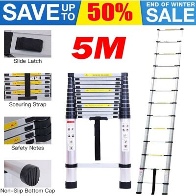 Briefness - Telescoping Step Ladder 5m Multi-Function Ladders Folding Expandable Collapsible Briefness - Telescoping Step Ladder 5m Multi-Function Ladders Folding Expandable Collapsible