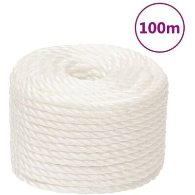 vidaXL White 12 mm/ 100 m Work Rope - Work Rope vidaXL White 12 mm/ 100 m Work Rope - Work Rope