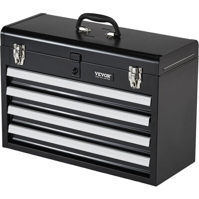 VEVOR Metal Tool Box, 20.5-inch, Portable Metal Tool Box with 4 Drawers, Small Tool Chest with EVA Liners, Ball Bearing Slide Drawers Locking & VEVOR Metal Tool Box, 20.5-inch, Portable Metal Tool Box with 4 Drawers, Small Tool Chest with EVA Liners, Ball Bearing Slide Drawers Locking &